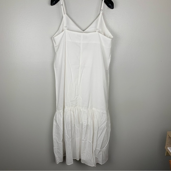 NWT Deluc Stephanie ruffle tiered midi dress 100% cotton white size small - Picture 3 of 7